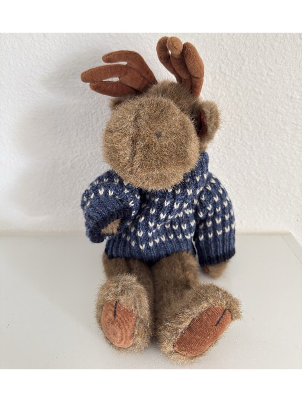 Vintage Boyds Bears Friends Moose Plush Stuffed Animal Alps Knit Sweater 15”